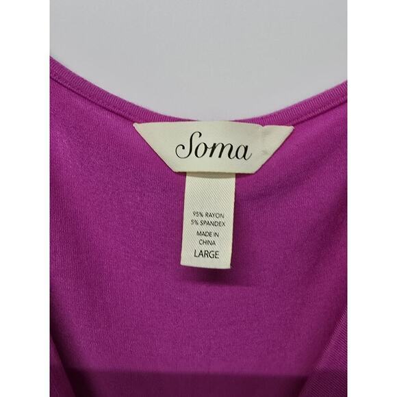 Soma Cowlneck Sleeveless Short Dress Rose Violet Size LARGE SOFT JERSEY MATERIAL - Picture 6 of 6